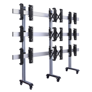 Khung treo màn hình ghép đa năng, có bánh xe di động BT8371-3×3